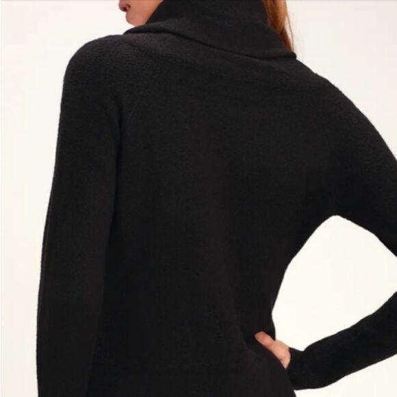MASSIMO dutti wool cashmere blend cowl neck black knit sweater dress Small @M - Picture 8 of 9